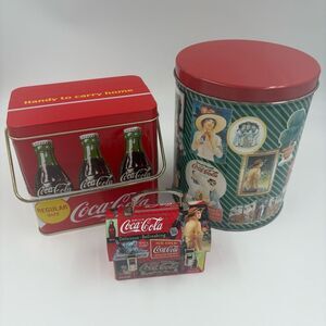 Coca-Cola Metal Storage Containers Vintage Design Bundle